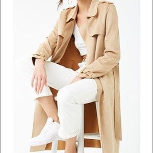 Forever 21 Faux Suede Trench Coat